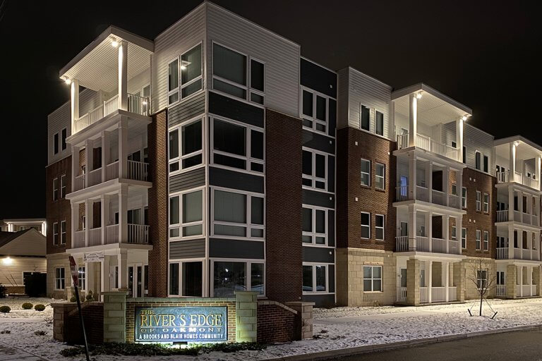 RiversEdgeApartment(night_winter) Treesdale Landscape Company